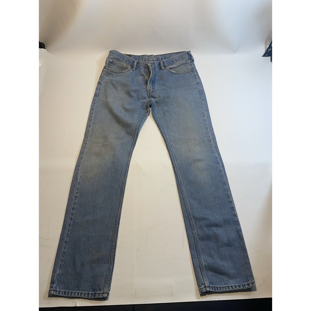 Levis 505 Jeans W34 L33 Mens Light Blue Regular Straight Fit Vintage Denim